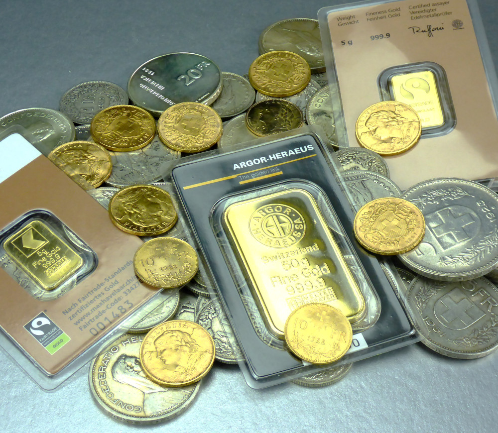 Precious metal coins and bars made of gold and silver © PreMeSec GmbH