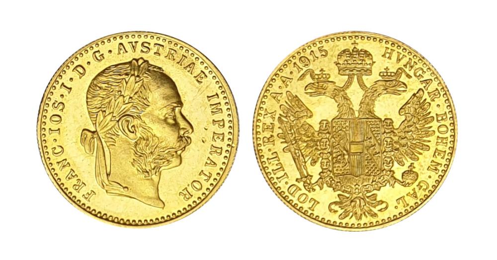 Austrian single ducat coin front and back. © PreMeSec Ltd liab Co